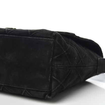 Chanel Suede Quilted Flap Shoulder Bag Black 6 of 11