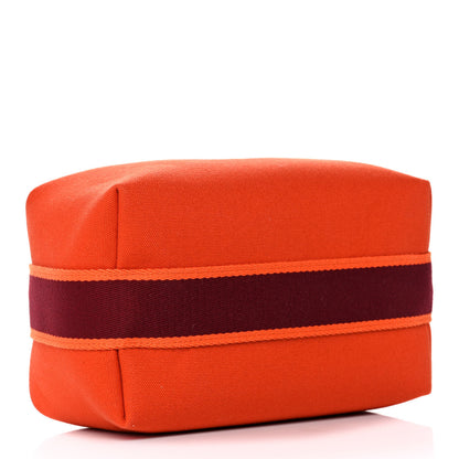 Hermes Canvas Small Bride-A-Brac Pouch Orange Burgundy 5 of 12