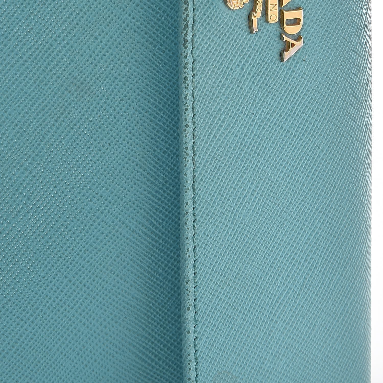 Prada Saffiano Metal Continental Flap Wallet Anice 9 of 16