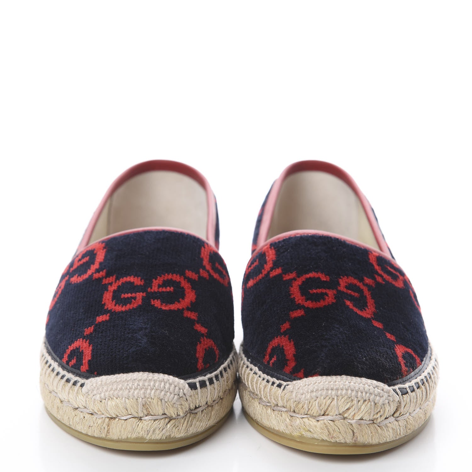 Gucci Terry Cloth GG Monogram Espadrilles 38 Blue Red 3 of 7