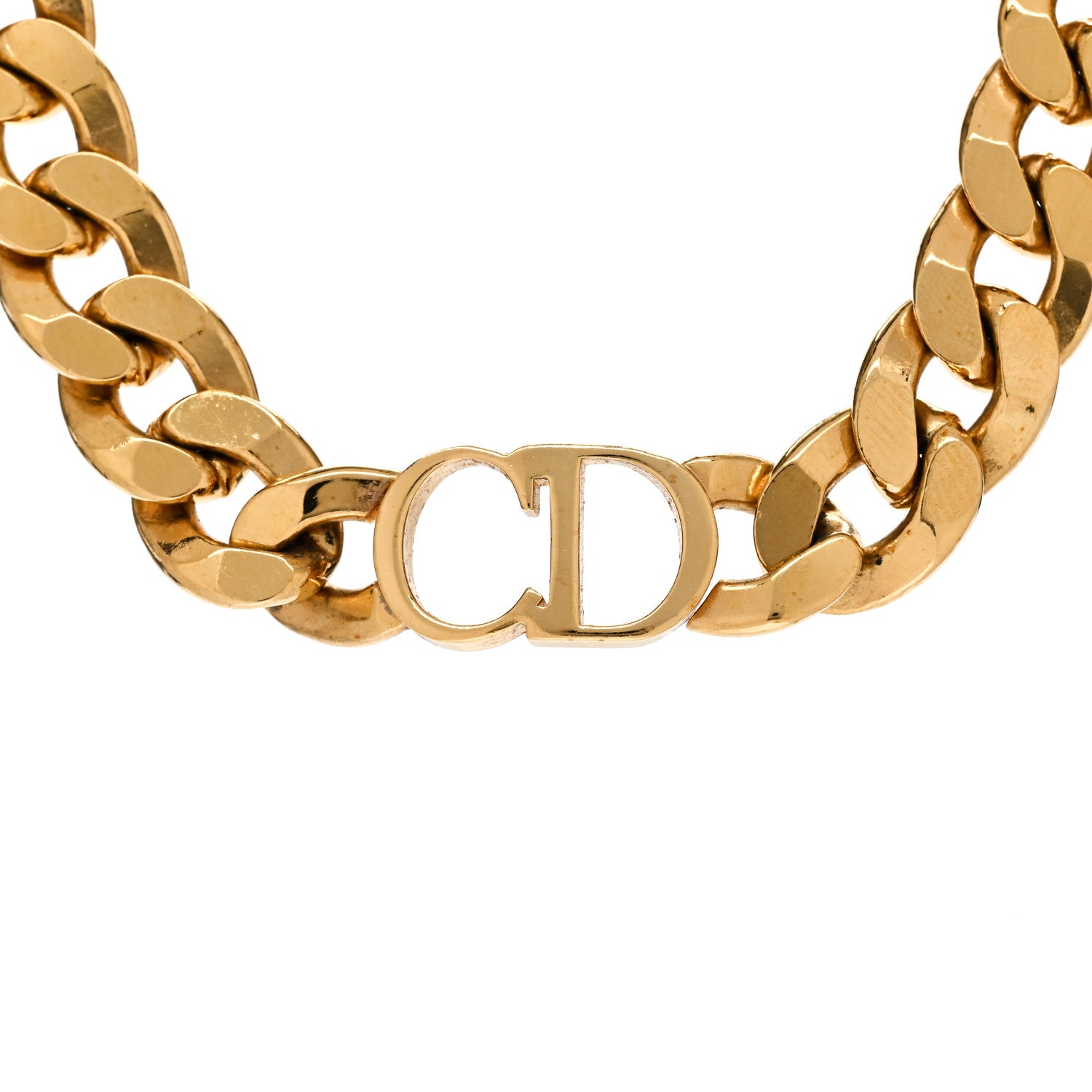 Christian Dior Metal CD Choker Necklace Gold 4 of 6