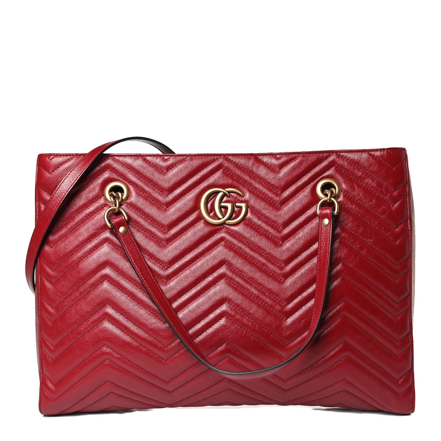 Gucci Azalea Calfskin Matelasse Medium GG Marmont Slim Tote Romantic Cerise 1 of 11