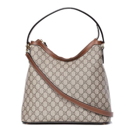 Gucci GG Supreme Monogram Linea A Hobo Brown 1 of 18