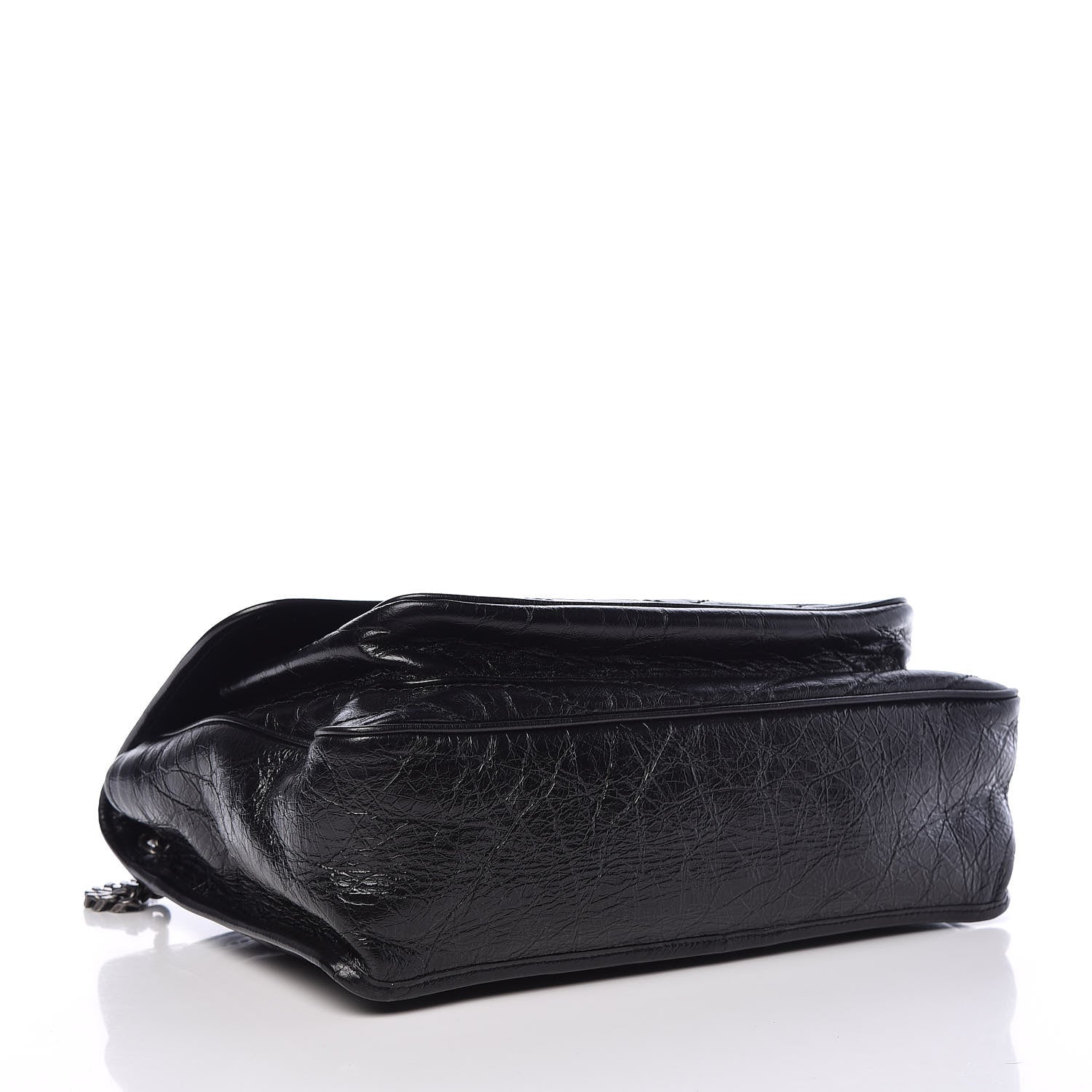 Saint Laurent Crinkled Calfskin Matelasse Monogram Large Niki Chain Satchel Black 4 of 10