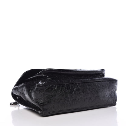 Saint Laurent Crinkled Calfskin Matelasse Monogram Large Niki Chain Satchel Black 4 of 10