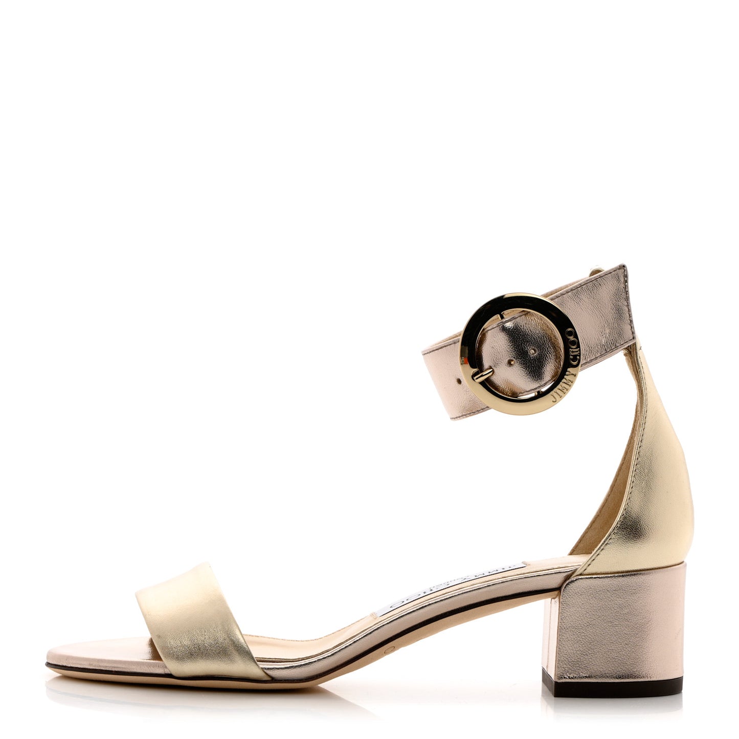 Metallic Nappa Jaimie Ankle Strap Sandals 35 Gold