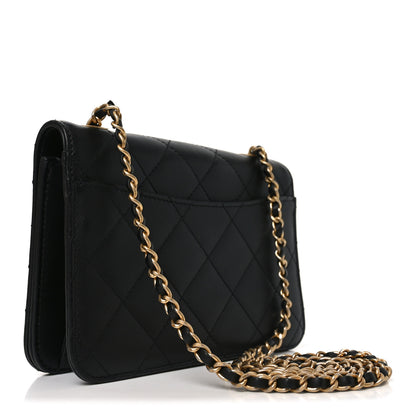 Chanel Calfskin Quilted Crystal Pearl Small Flap Bag Black 3 of 10