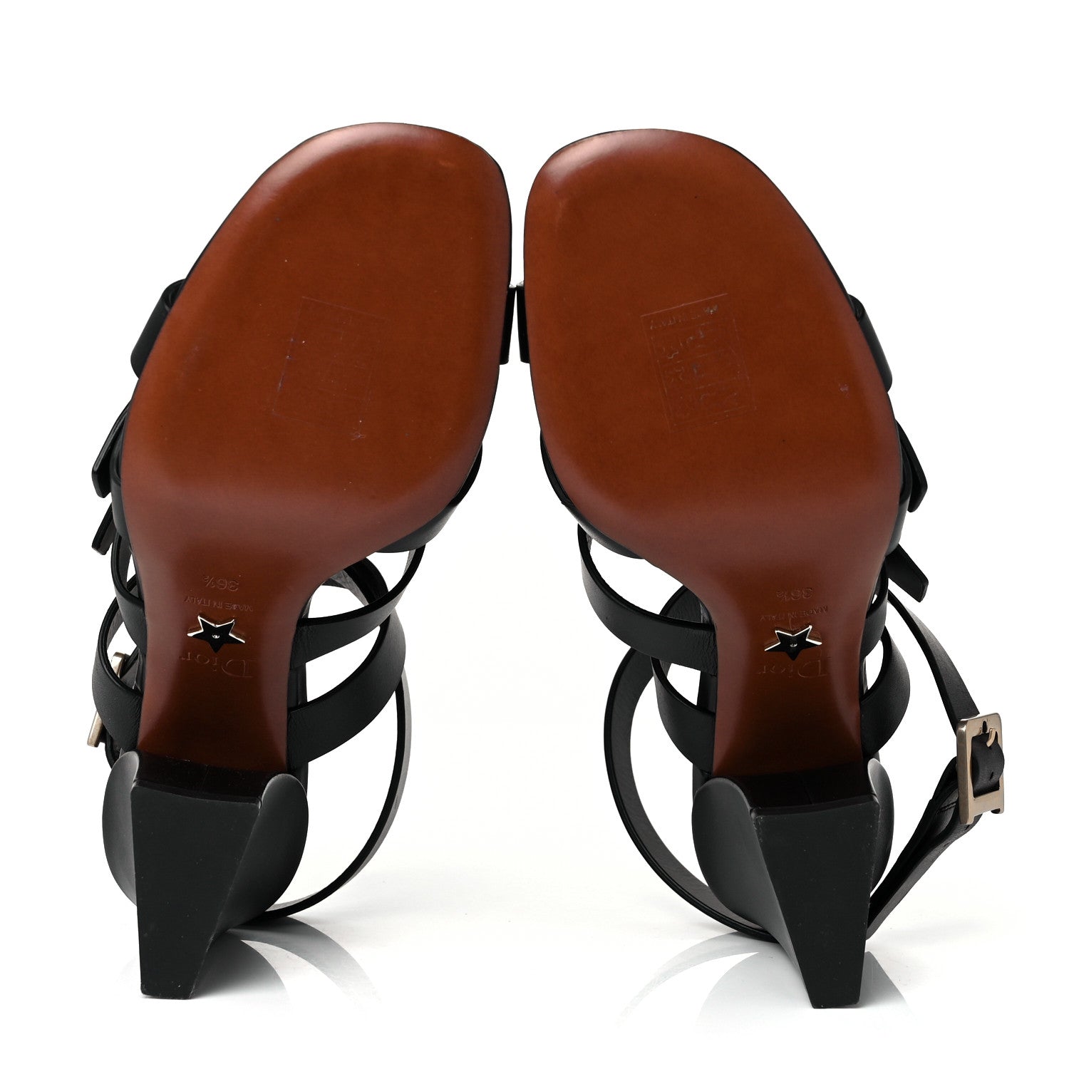 Christian Dior Calfskin Double D 70mm Sandals 36.5 Black 5 of 7