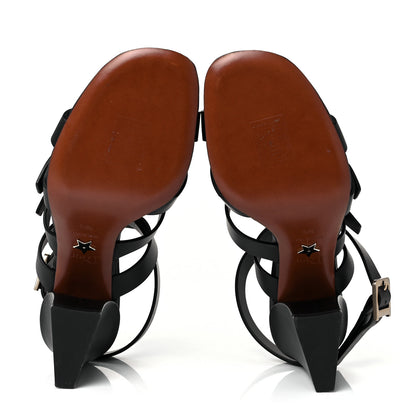 Christian Dior Calfskin Double D 70mm Sandals 36.5 Black 5 of 7