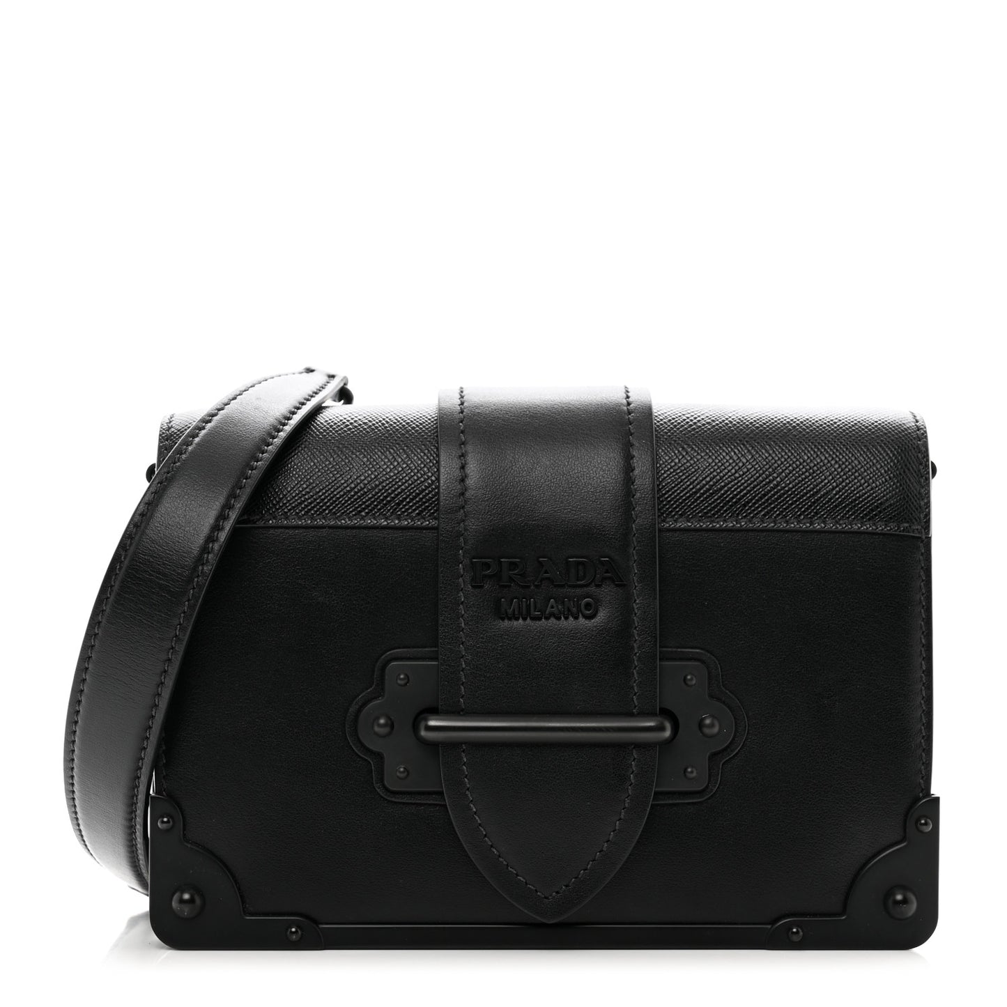 City Calfskin Saffiano Cahier Bag Black