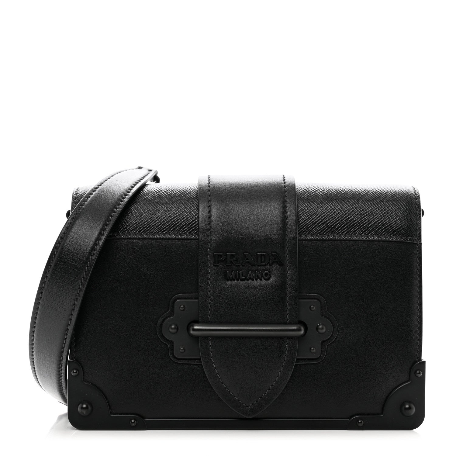 Prada City Calfskin Saffiano Cahier Bag Black 1 of 9