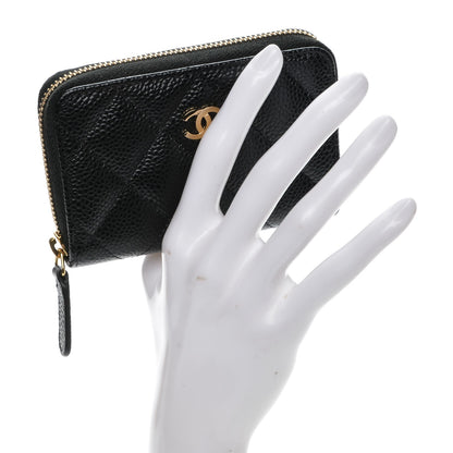 Chanel Caviar Quilted Zip Coin Purse Black 2 of 7