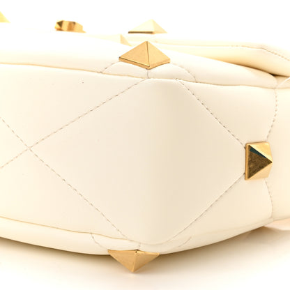 Valentino Garavani Nappa Large Roman Stud Shoulder Bag Ivory 9 of 9