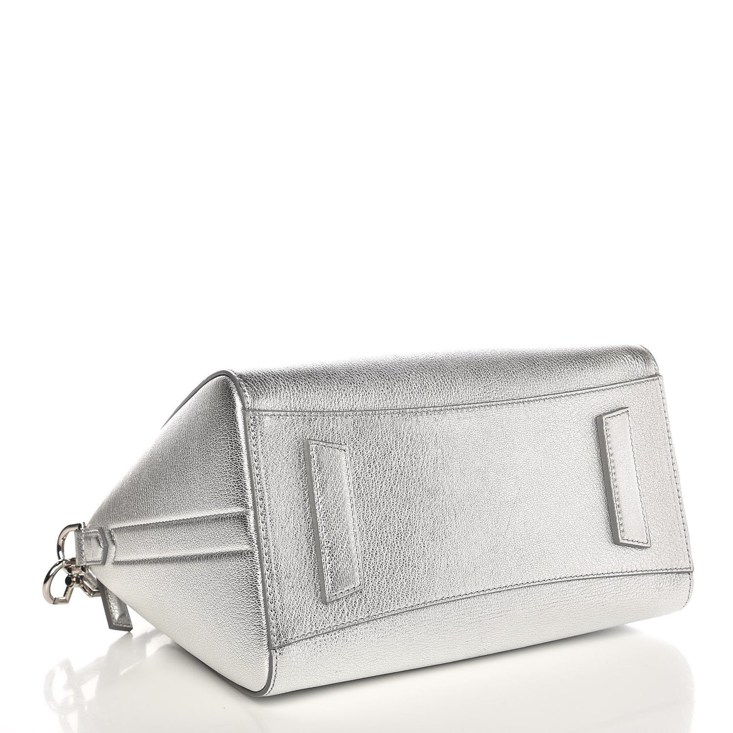 Metallic Sugar Goatskin Small Antigona Silver