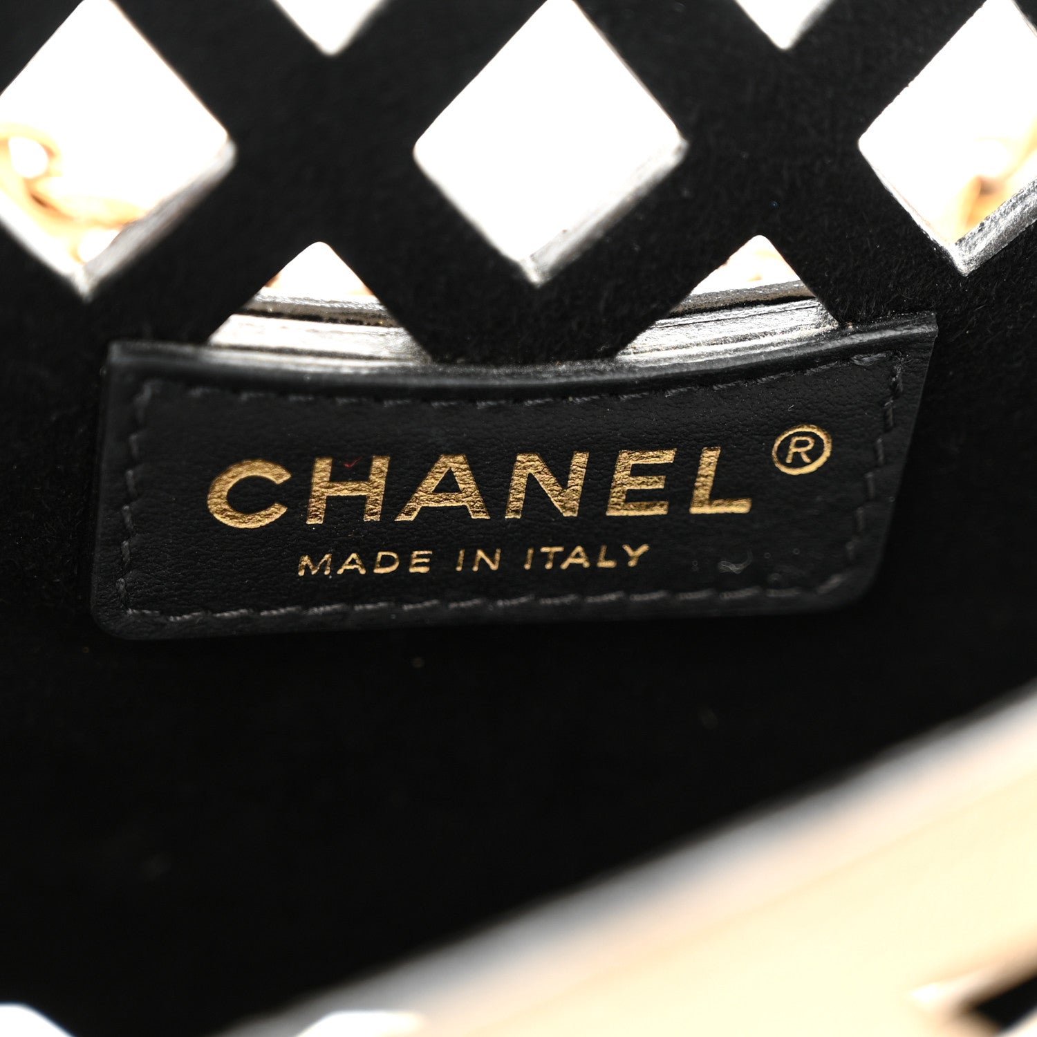 Chanel Metallic Lambskin Small Sea Through Flap Gold Black 8 of 14