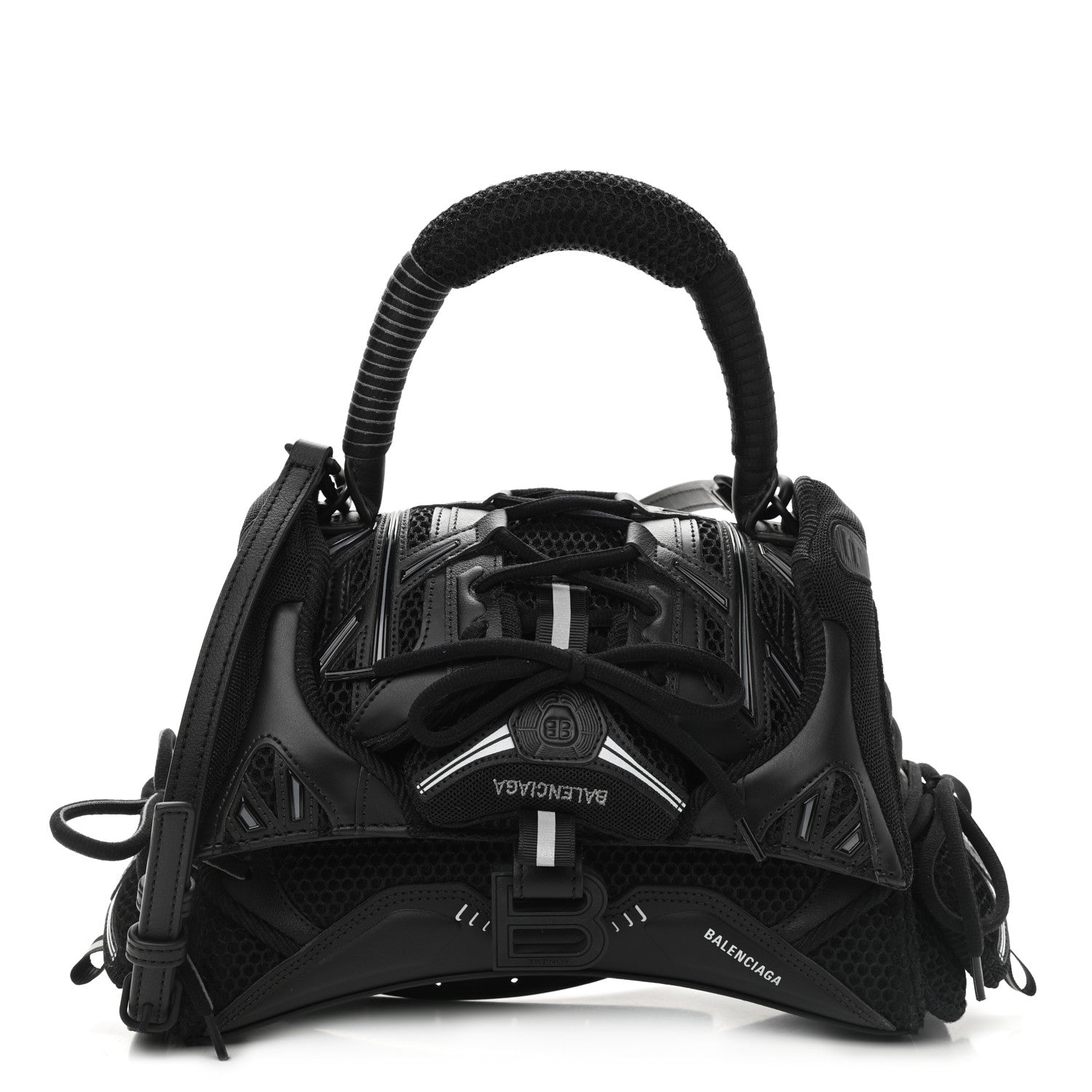 Balenciaga Faux Calfskin Fabric Small Sneakerhead Top Handle Bag Black 1 of 8