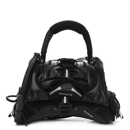 Balenciaga Faux Calfskin Fabric Small Sneakerhead Top Handle Bag Black 1 of 8