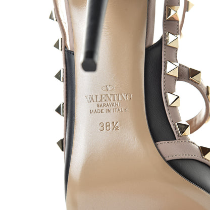 Valentino Garavani Nappa Rockstud Ankle Strap Pumps 38.5 Black Poudre 7 of 11