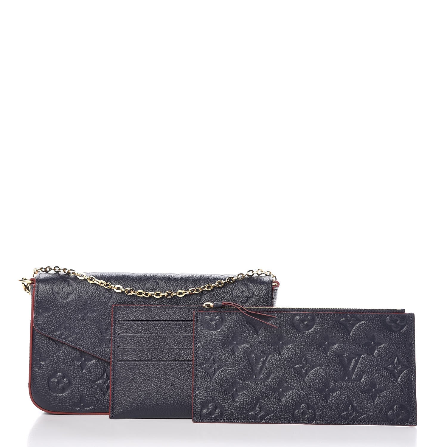 Louis Vuitton Empreinte Pochette Felicie Chain Wallet Marine Rouge 9 of 10