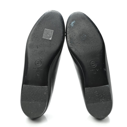 Chanel Lambskin Patent Cap Toe Ballerina Flats 39 Black 5 of 13