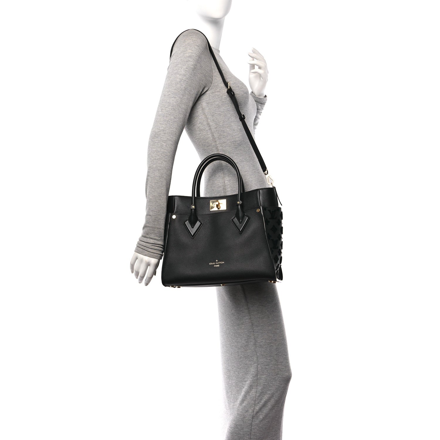 Louis Vuitton Calfskin Monogram Tufting On My Side Black 2 of 9