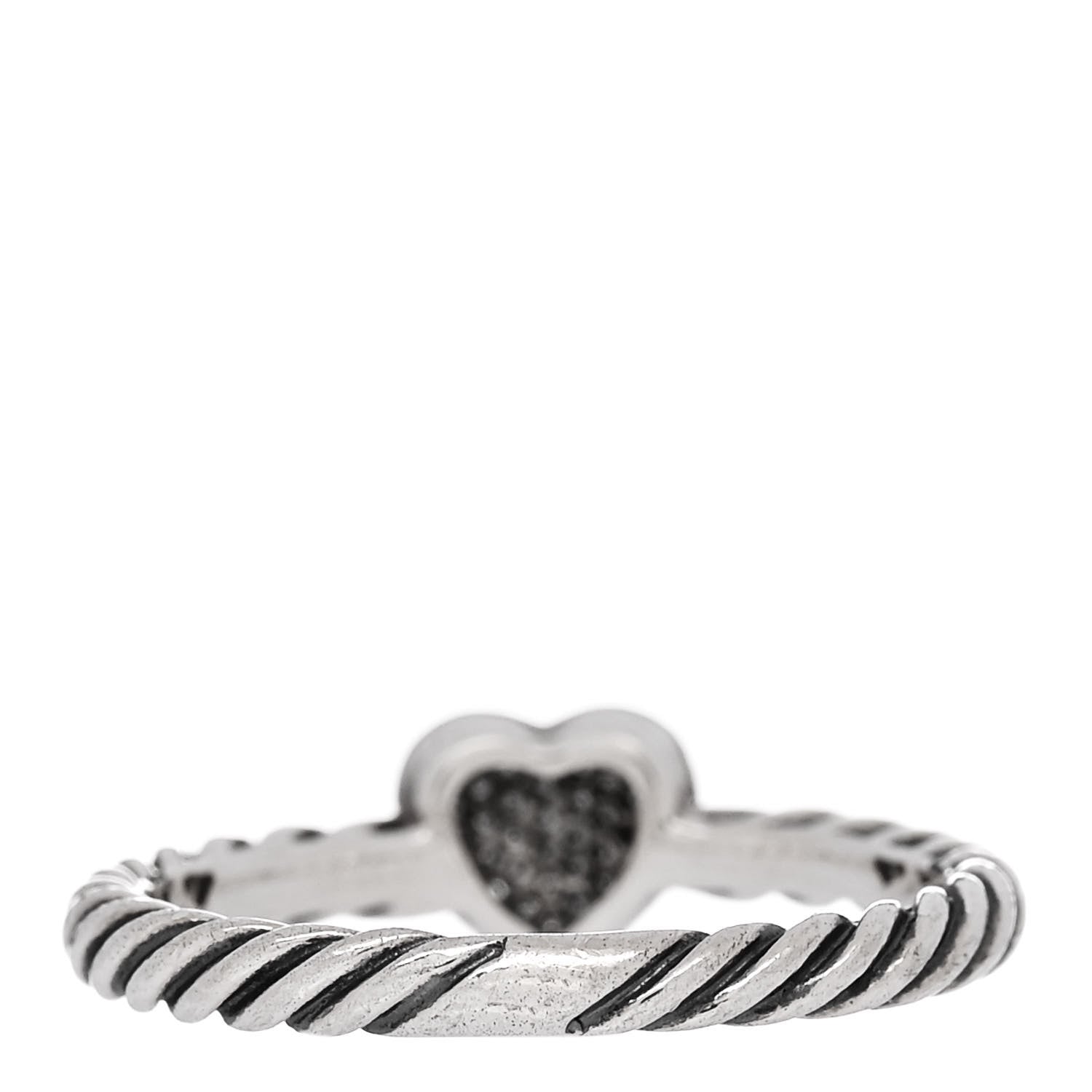 David Yurman Sterling Silver Diamond Cable Classics Heart Ring 50 5.5 3 of 5