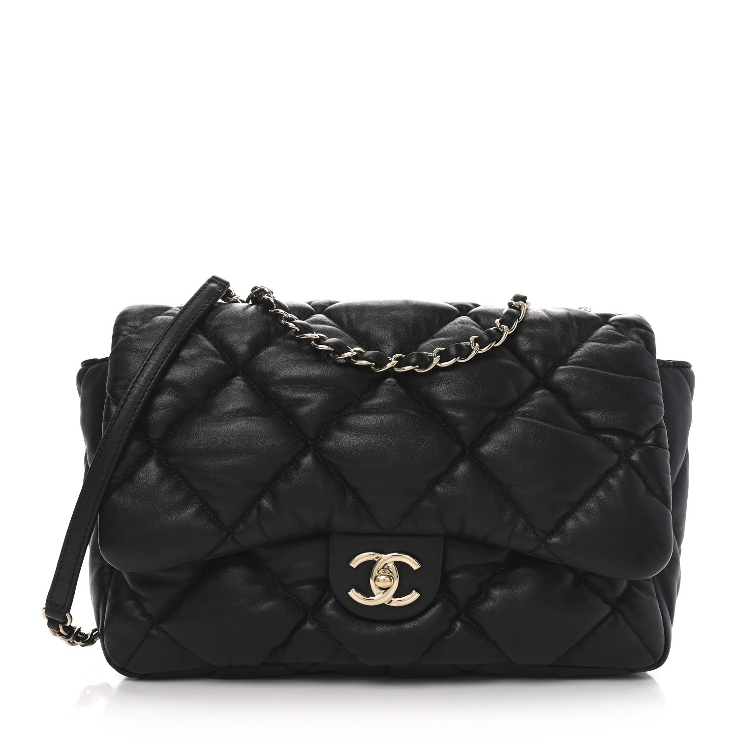 Chanel Calfskin Quilted Large Bubbly Flap Black 1 of 10