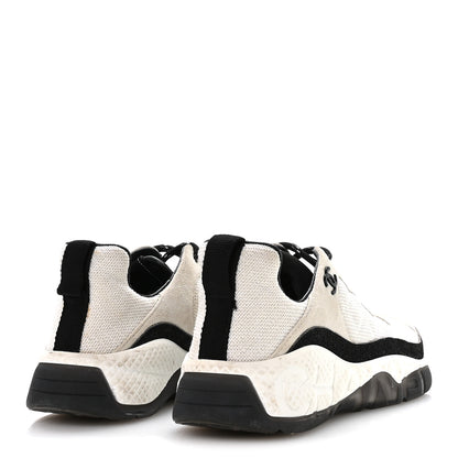 Chanel Mesh Suede Calfskin Quilted Sneakers 38 White Ivory 5 of 8