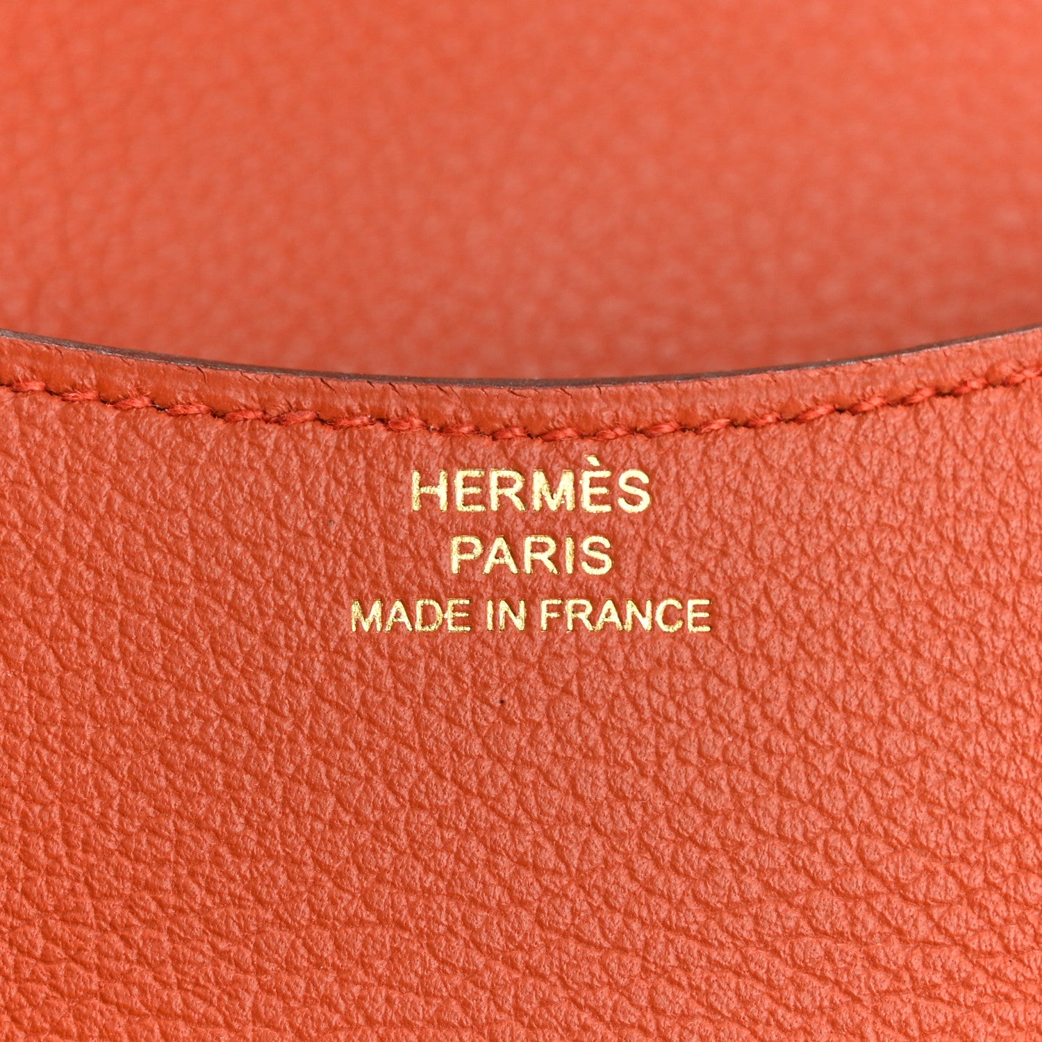 Hermes Evercolor Bi-Color Constance Slim Wallet Terre Battue Capucine 7 of 9