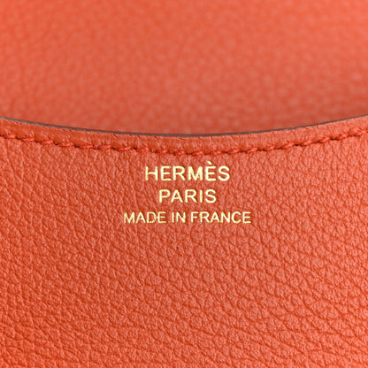 Hermes Evercolor Bi-Color Constance Slim Wallet Terre Battue Capucine 7 of 9