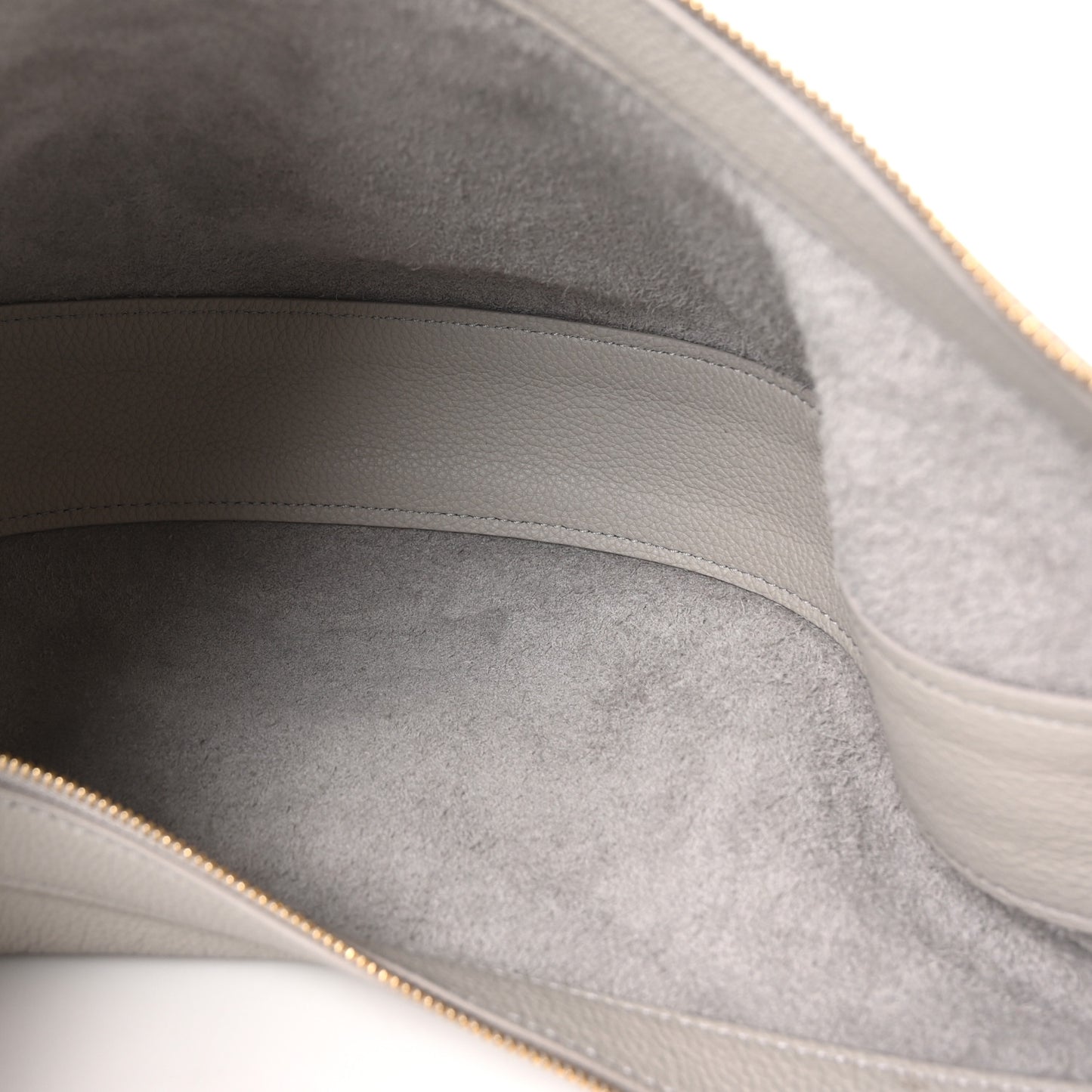 Pebbled Calfskin Augustina Small Crossbody Light Grey
