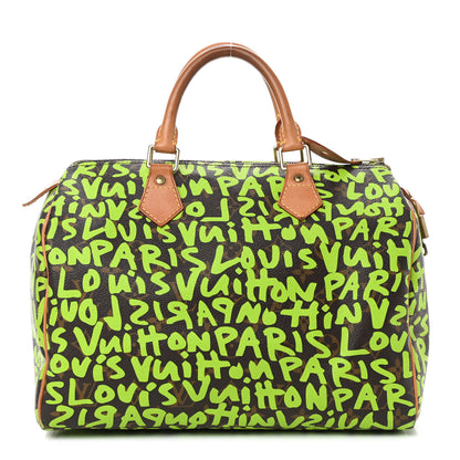 Louis Vuitton Monogram Graffiti Speedy 30 Green 1 of 9
