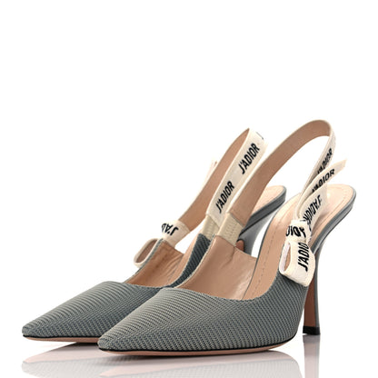 Christian Dior Technical Canvas Ribbon J'Adior Slingback 100mm Pumps 39 Grey Stone 3 of 8