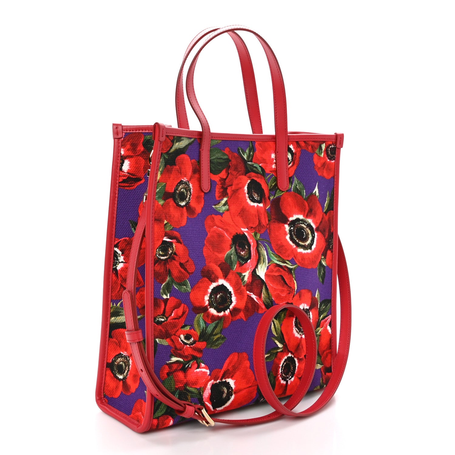Dolce & Gabbana Canvas Flower Power Shopper Tote Black Multicolor 3 of 9
