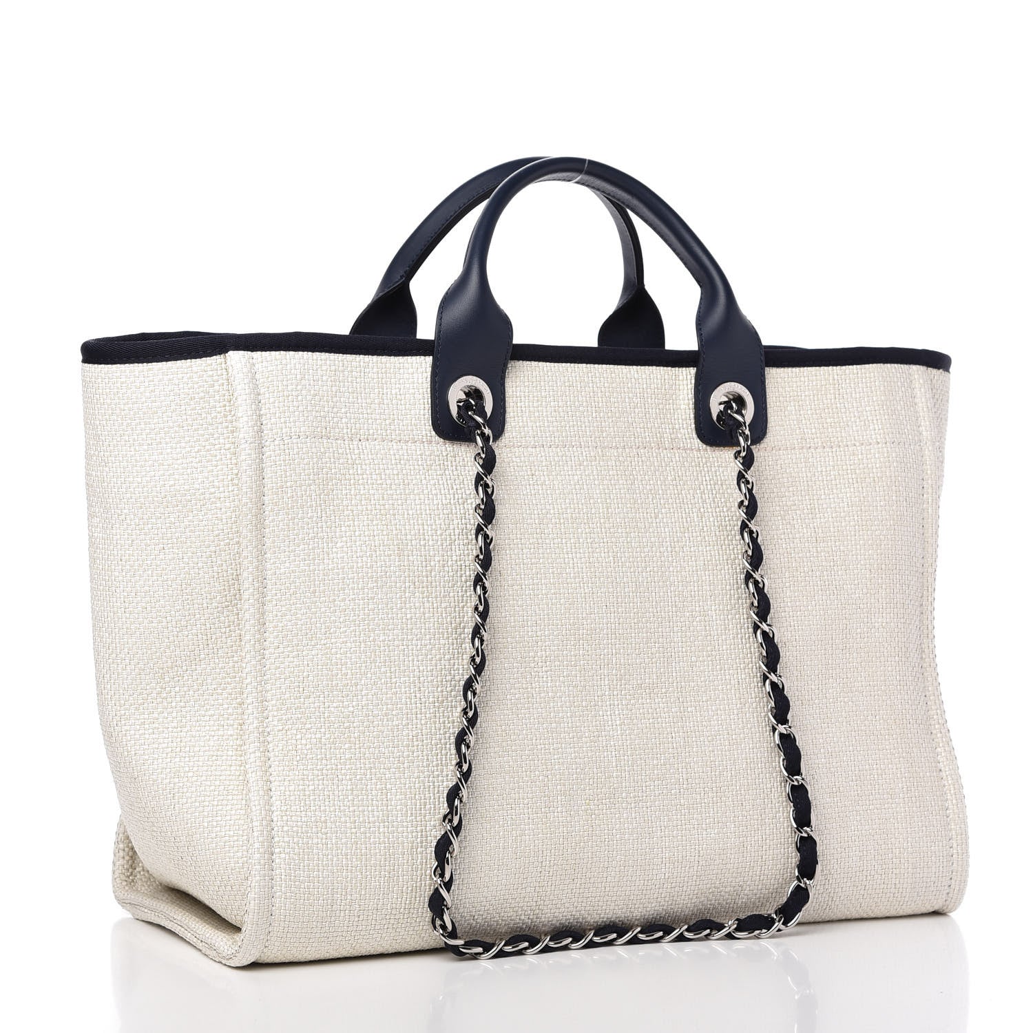 Chanel Canvas Medium Deauville Tote White 3 of 10