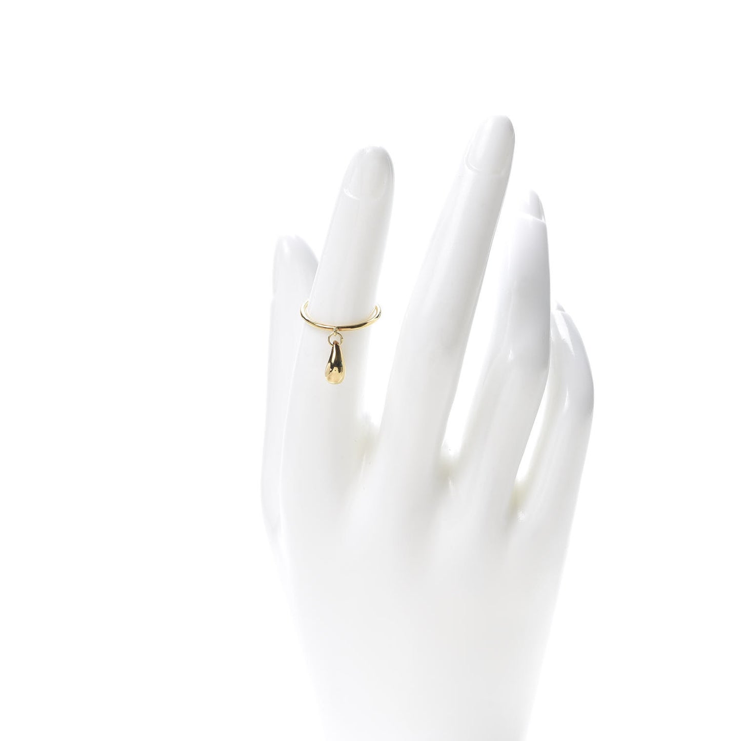 18K Yellow Gold Elsa Peretti Teardrop Charm Ring 49 5