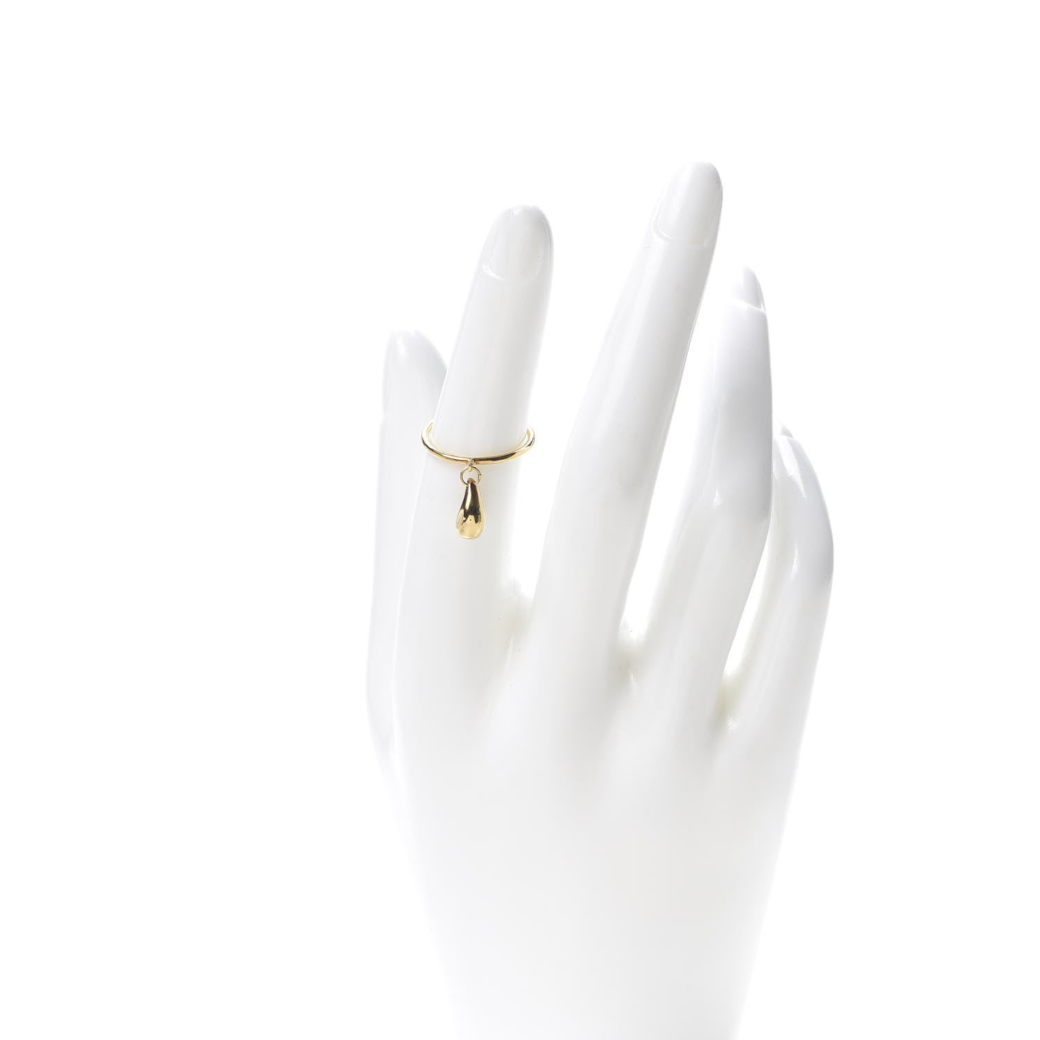 Tiffany 18K Yellow Gold Elsa Peretti Teardrop Charm Ring 49 5 2 of 5