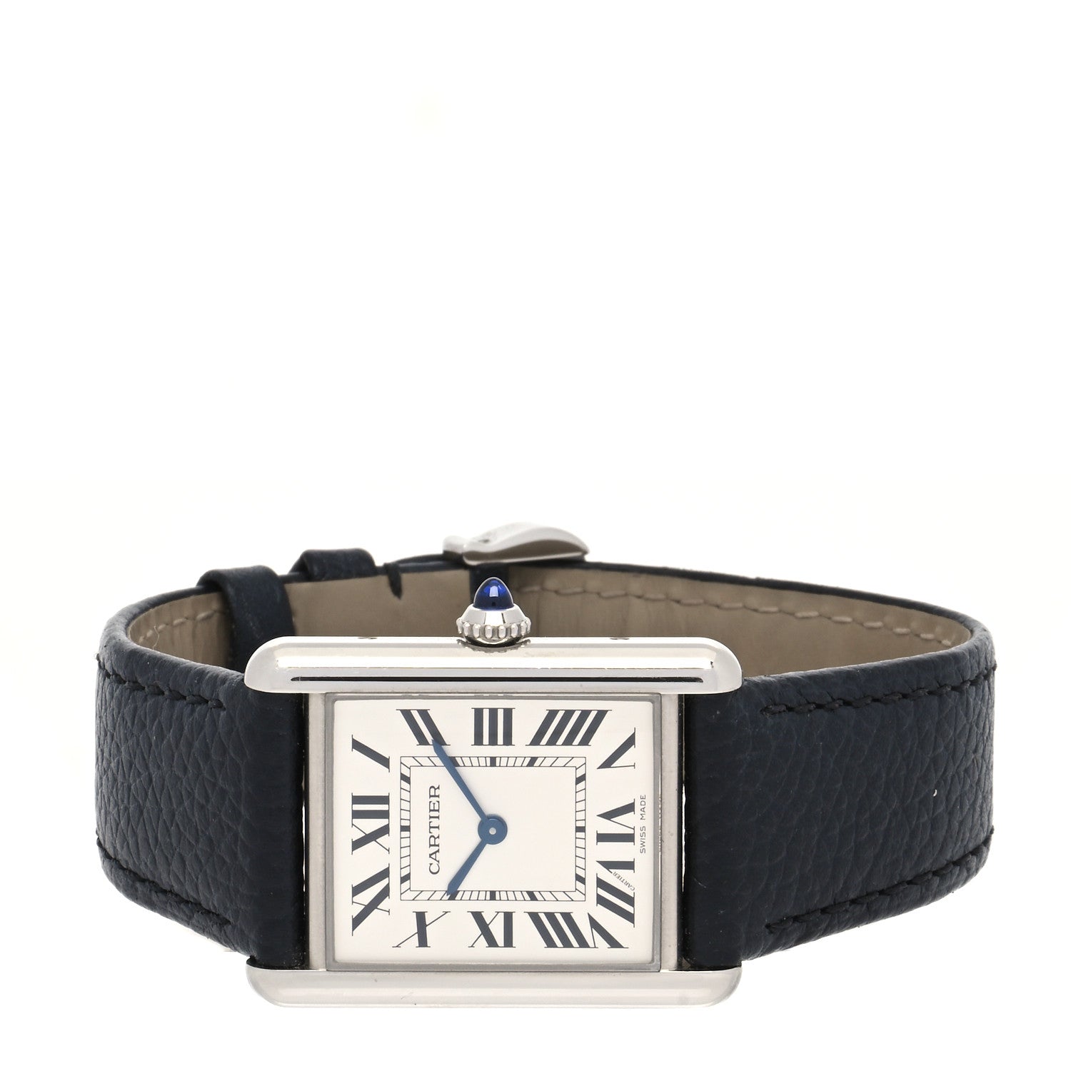 Cartier Stainless Steel Calfskin 25mm Must de Cartier Tank Quartz Watch 2 of 5