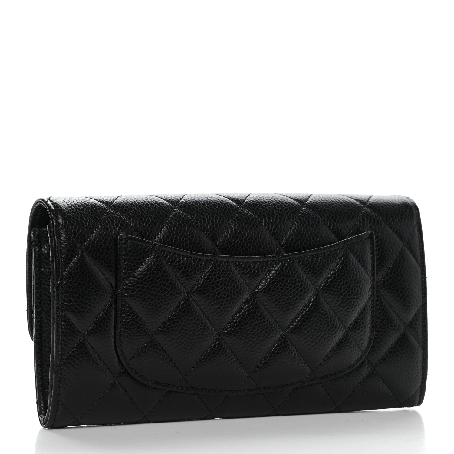 Chanel Caviar Quilted Large Gusset Flap Wallet Black 3 of 9
