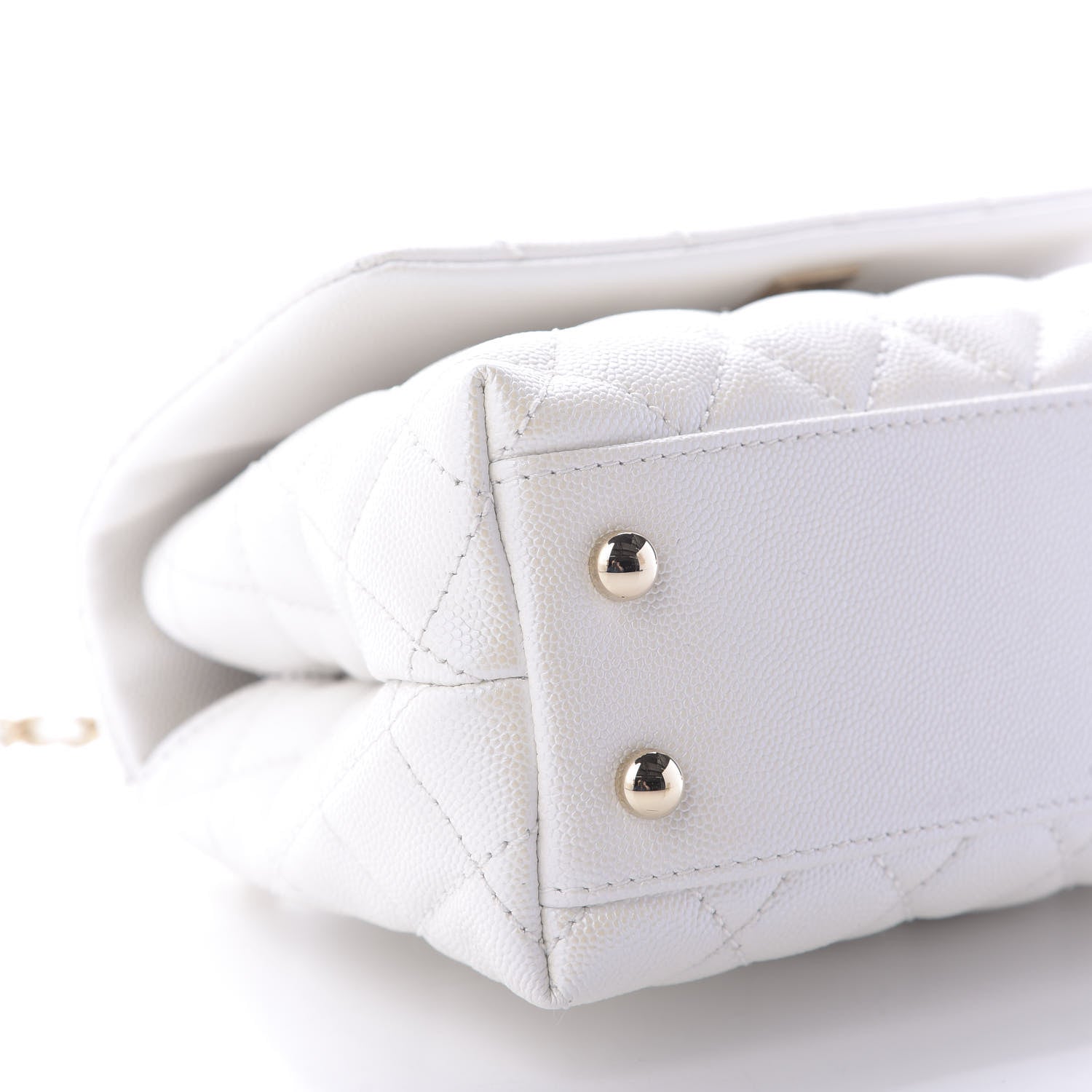 Chanel Iridescent Caviar Quilted Mini Coco Handle Flap White 6 of 10