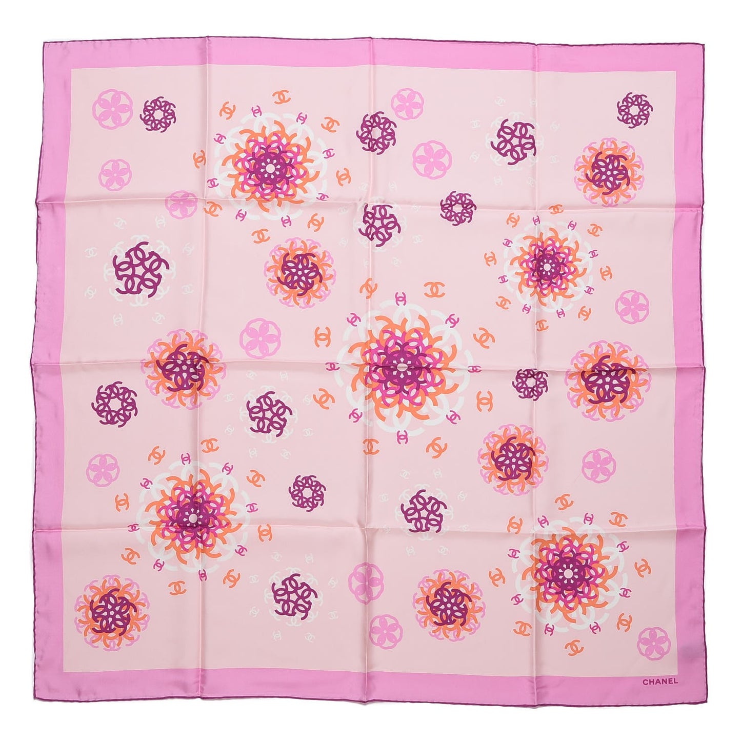 Silk CC Square Scarf Poudre Rose