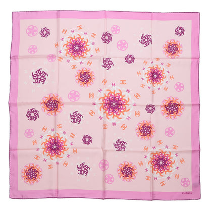 Chanel Silk CC Square Scarf Poudre Rose 1 of 5
