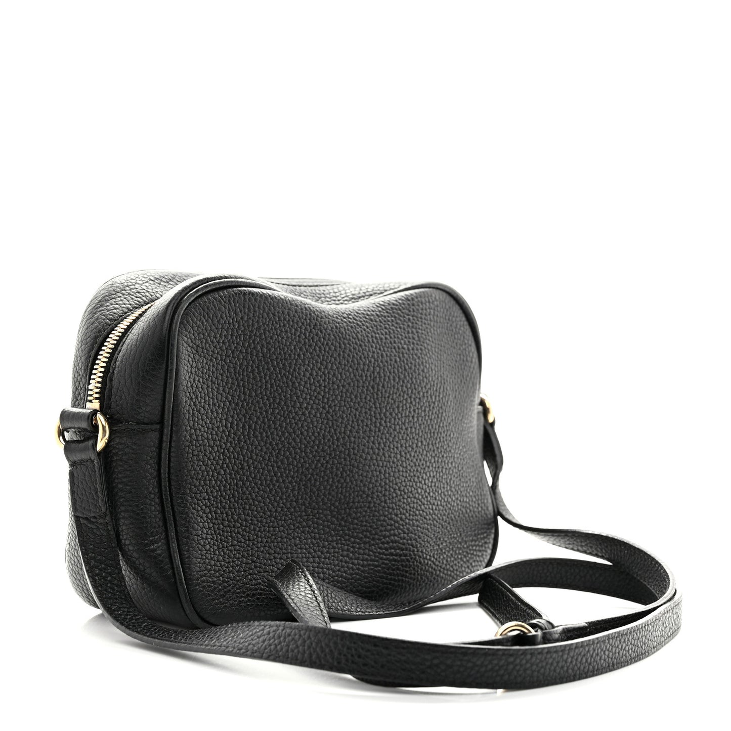 Pebbled Calfskin Small Soho Disco Bag Black