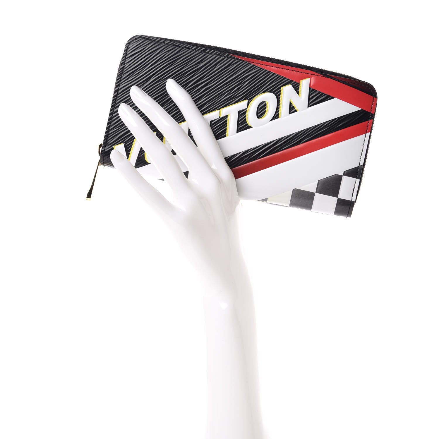 Louis Vuitton Epi Damier Race Zippy Wallet Black Yellow 2 of 10