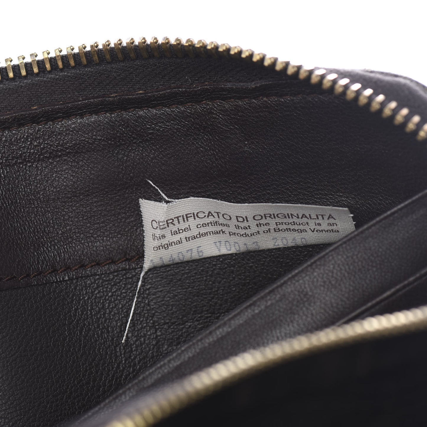 Nappa Intrecciato Zip Around Wallet Ebano