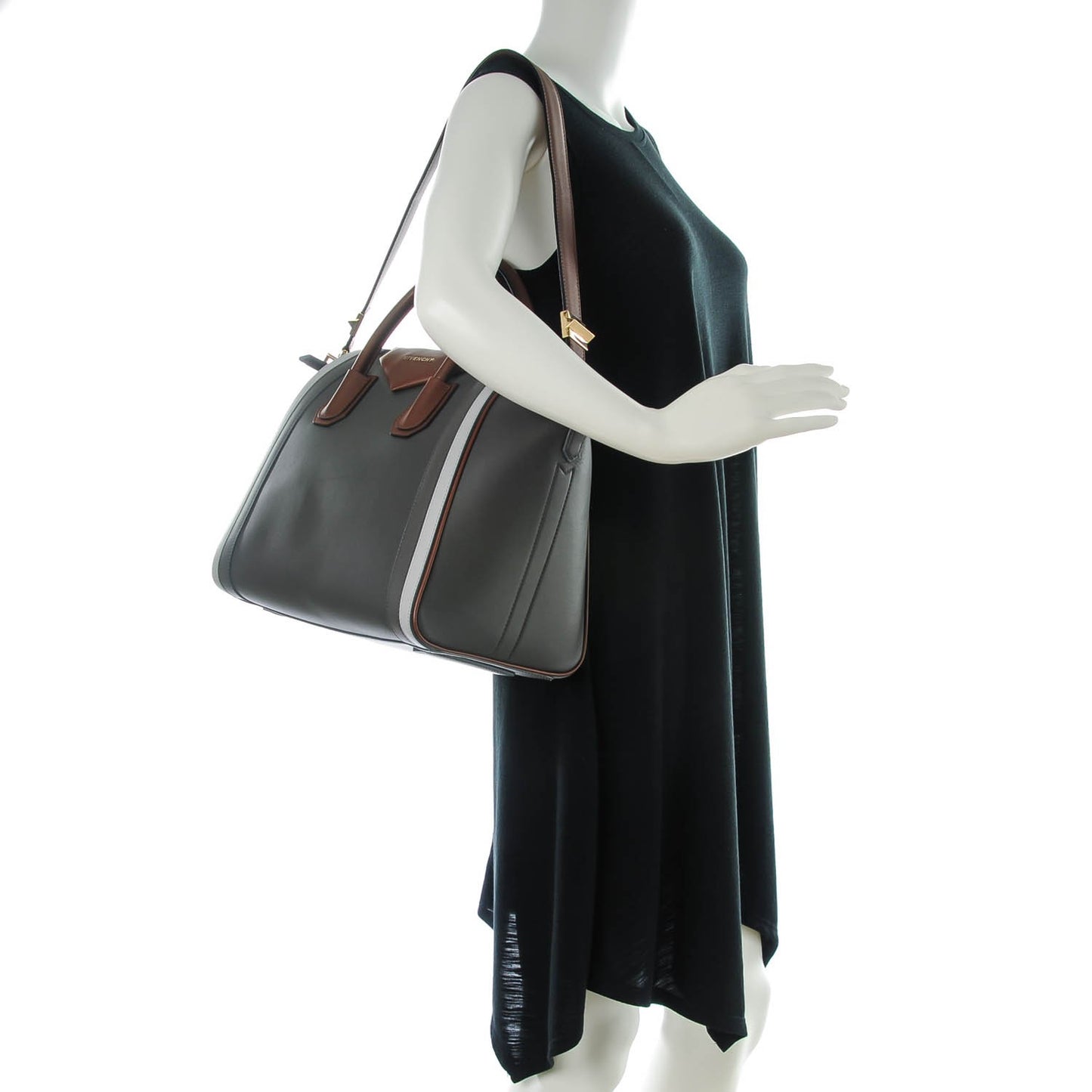 Smooth Calfskin Medium Tri-Color Antigona Dark Grey