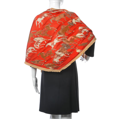 Hermes Silk Plisse Chevaux D'Apres Van Der Meulen Scarf 90 2 of 4