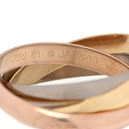 Cartier 18K Pink Yellow White Gold Classic Trinity Ring 61 9.5 4 of 4