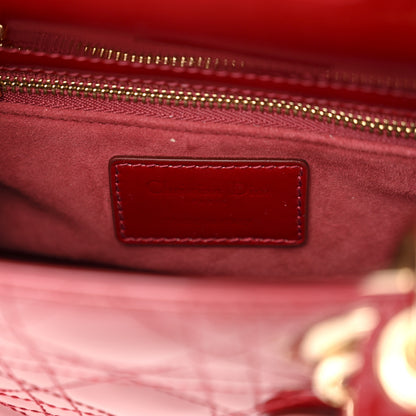 Christian Dior Patent Cannage Mini Lady Dior Red 6 of 11