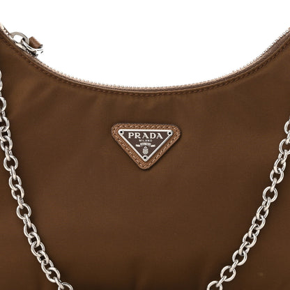 Prada Tessuto Nylon Saffiano Re-Edition 2005 Shoulder Bag Cacao 4 of 10